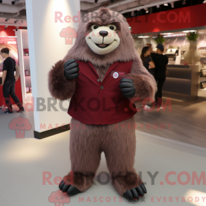 Maroon Giant Sloth mascot...