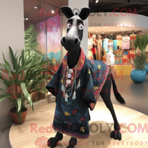 Sort Okapi maskot kostume...