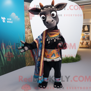 Black Okapi mascot costume...