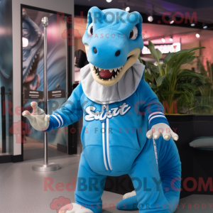 Sky Blue Allosaurus mascot...