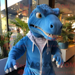Sky Blue Allosaurus mascot...