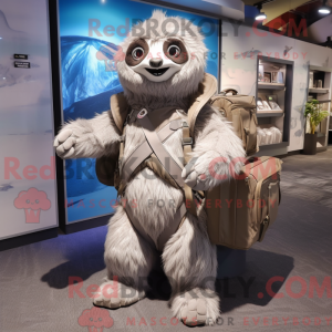 Gray Sloth mascot costume...
