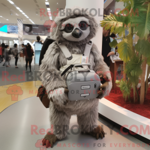 Gray Sloth mascot costume...