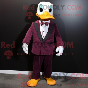 Maroon Duck mascottekostuum...