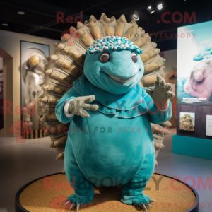 Turquoise Glyptodon mascot...
