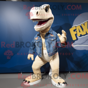 Cream T Rex maskot kostume...