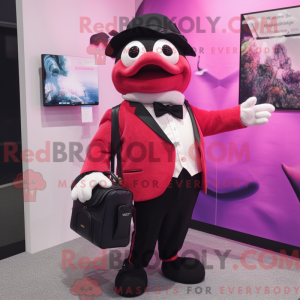 Magenta Salmon Maskottchen...