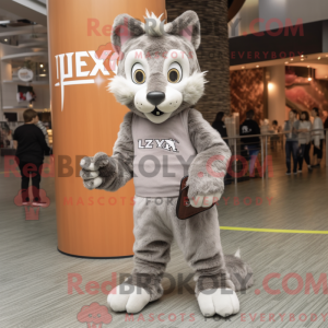 Grå Lynx maskot kostume...