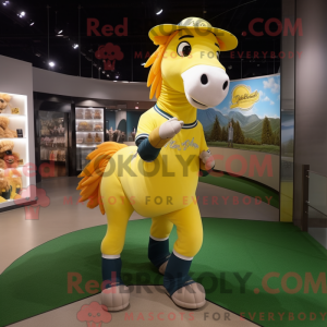 Yellow Horse maskot kostume...