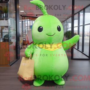 Lime Green Narwhal mascot...