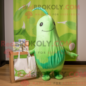 Lime Green Narwhal mascot...