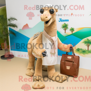 Beige Camel maskot kostume...