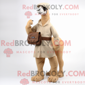 Beige Camel mascot costume...