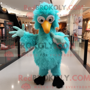 Turquoise Ostrich mascot...