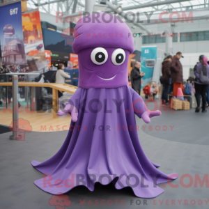 Purple Squid mascot costume...