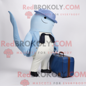 Cream Blue Whale mascot...