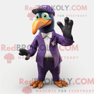 Lilla Toucan maskot kostume...