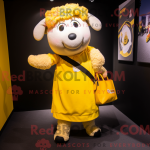 Yellow Sheep mascot costume...