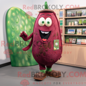 Maroon Green Bean mascot...