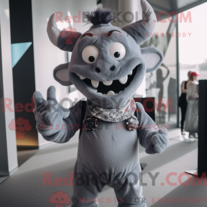 Grå Dæmon maskot kostume...
