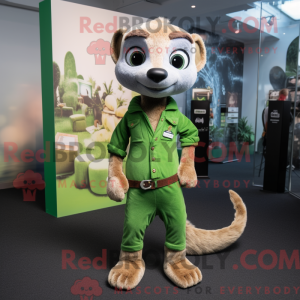 Green Meerkat mascot...