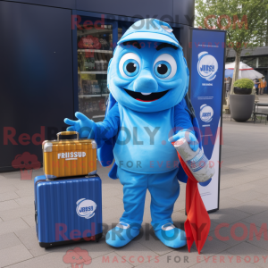 Blue Fish And Chips mascot...