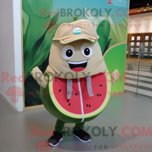 Beige Vandmelon maskot...