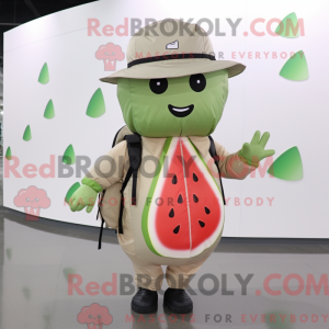 Beige Vandmelon maskot...