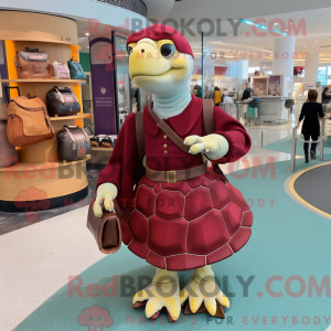 Maroon Sea Turtle mascot...