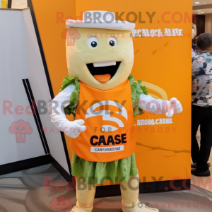 Oransje Cæsar Salat maskot...