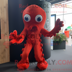 Red Octopus maskot...