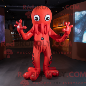Red Octopus maskot...