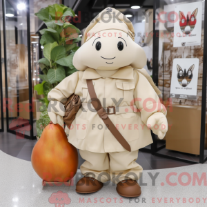 Beige pære maskot kostume...