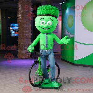 Green Unicyclist mascot...
