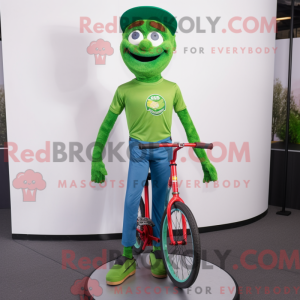 Grøn Unicyclist maskot...
