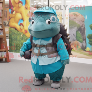 Teal Glyptodon mascot...