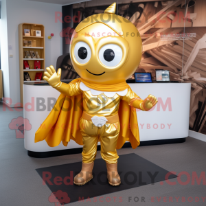 Guld superhelte maskot...