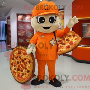 Orange Pizza mascot costume...