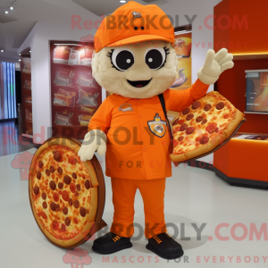 Orange Pizza maskot kostume...