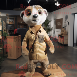 Tan Meerkat mascottekostuum...