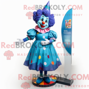Blue Clown mascot costume...
