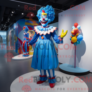 Blue Clown mascot costume...