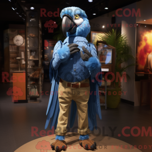 Blå Macaw maskot kostume...