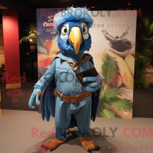 Blue Macaw mascot costume...