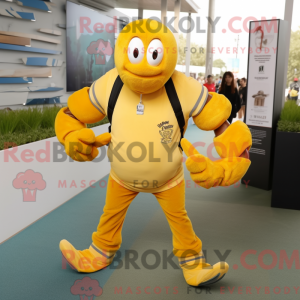 Gul eremitkrebs maskot...