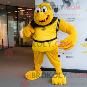 Gul eremitkrebs maskot...