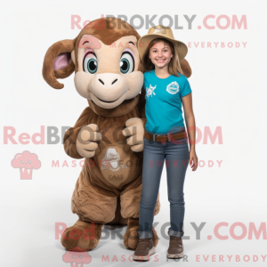 Brun Ram maskot kostume...