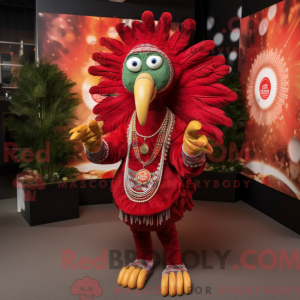 Red Turkey mascot costume...