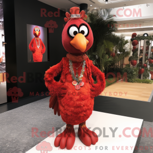 Rød Tyrkiet maskot kostume...