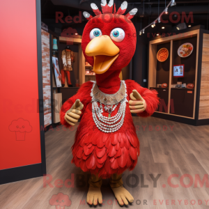 Rød Tyrkiet maskot kostume...